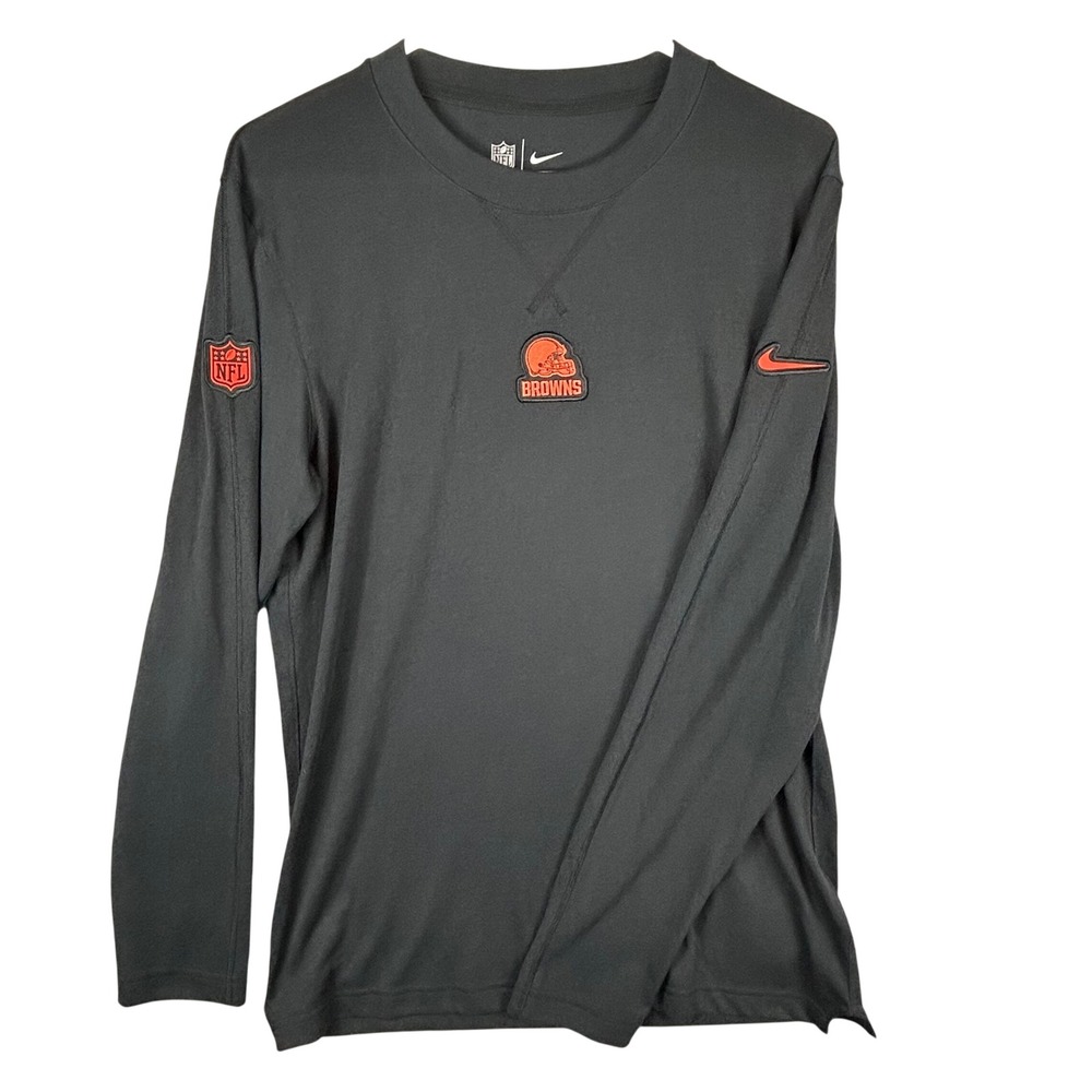 Nike NFL Cleveland Browns Dri-FIT Long Sleeve Shirt Black‎ Mens Small 00MB-00A